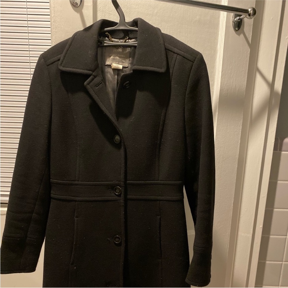 J Crew Double Cloth Wool Coat - Black size  4P
